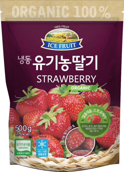 [자연원] 냉동 유기농 딸기(폴란드) 500g, 3개