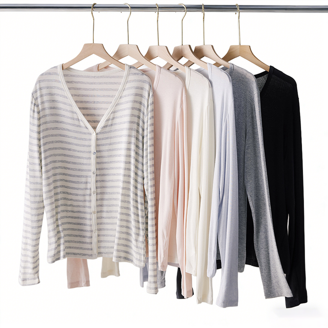 여성 여름용 얇은 긴팔 가디건 루즈핏 예쁜 브이넥 니트