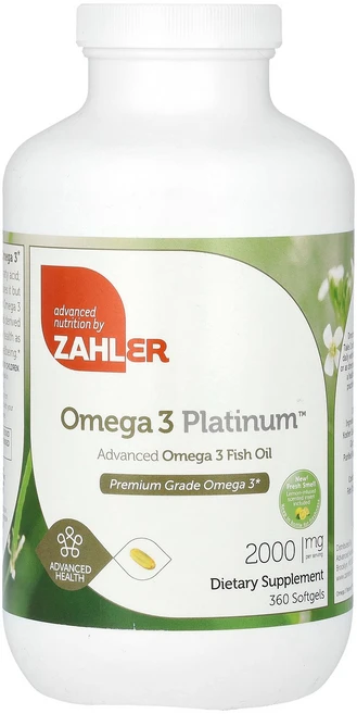 Zahler Omega 3 Platinum 고급 오메가3 피쉬 오일 소프트젤 360정(소프트젤 1정당 1 000mg) Zahler (잘러), 360정, 1개 - 쿠팡