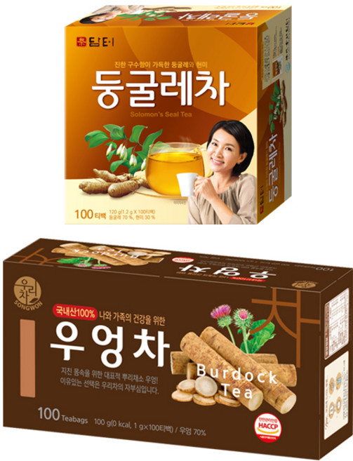 담터 둥굴레차 100T + 송원 우엉차 100T (200T), 120g