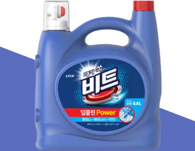 비트 딥클린파워 액체 세탁세제 6L 일반 드럼 겸용 대용량, 1개