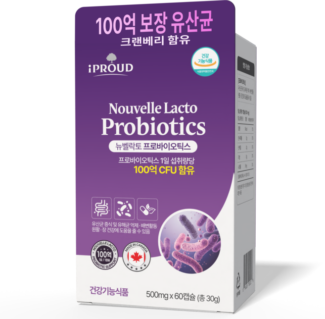 아이프라우드 임산부 유산균 100억 CFU 보장 프로바이오틱스 크랜베리 함유, 1개, 60정