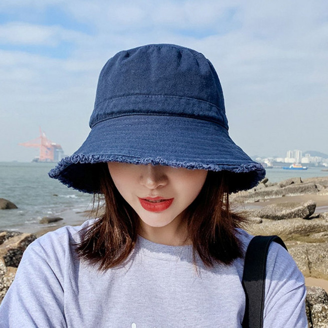 제이투 여성 버킷햇 벙거지 데님 빈티지모자 청모자 버킷햇