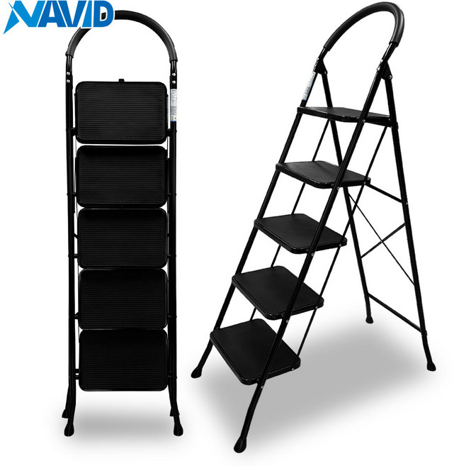 나비드 가정용 접이식 사다리 계단형 블랙사다리 2단 3단 4단 5단, 1개