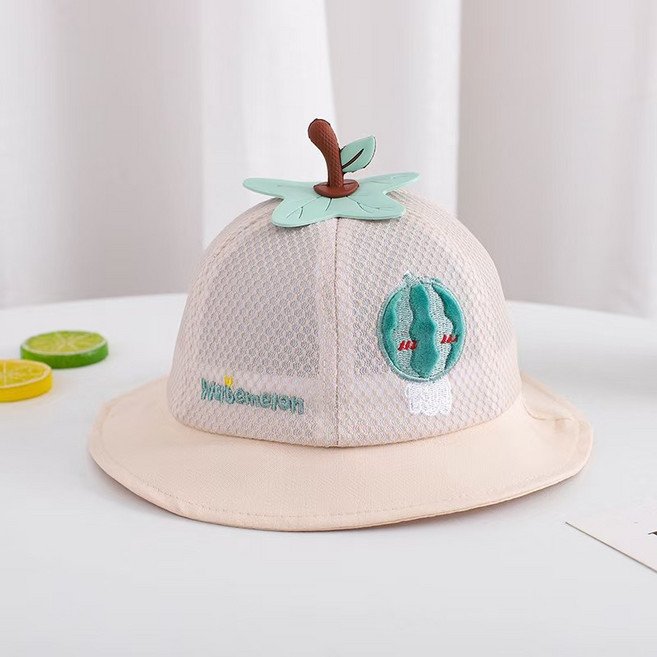 水果刺繡兒童太陽帽 嬰兒漁夫帽 春夏季新款