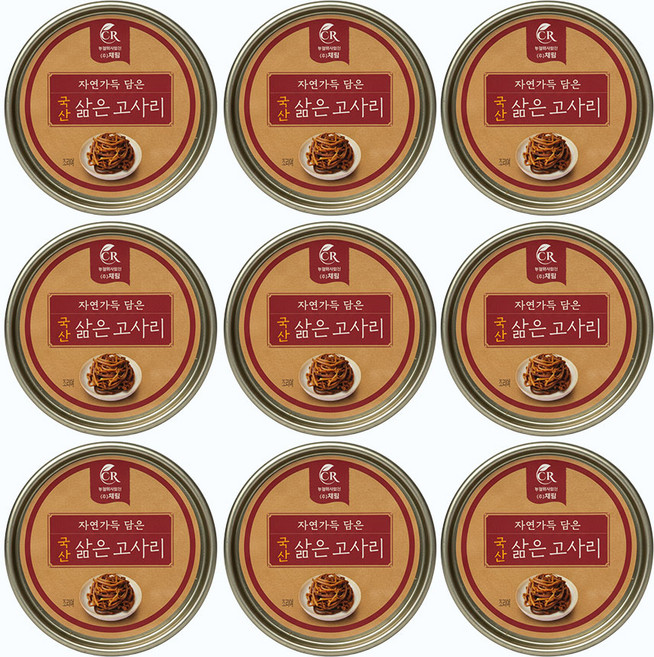 국산 간편하게 바로 먹는 캔나물 고사리 나물 통조림 120g, 9개