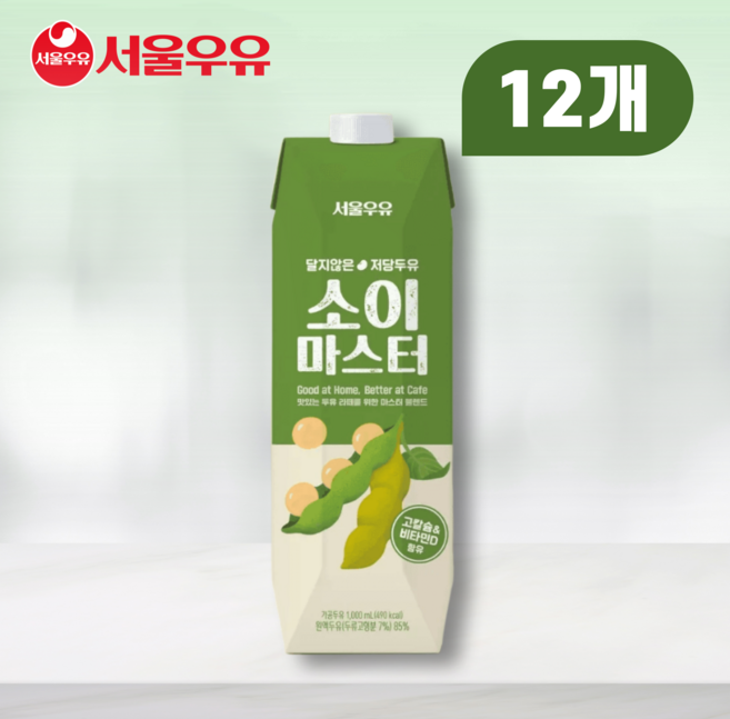서울우유 소이마스터 두유, 12개, 1L