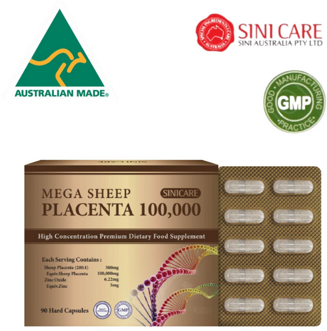 시니케어 시니케어 호주 100% 프리미엄 고함량 먹는 양태반 100000mg 90캡슐 플라센타 아연 분말 가루 파우더, 1개, 90정