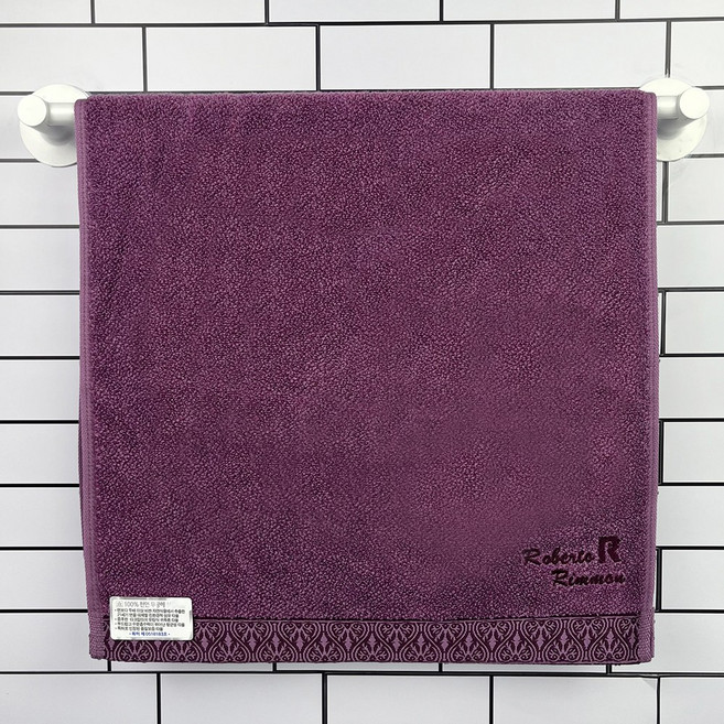 로베르타 오가닉 호텔수건 뱀부타올 먼지없는수건 180g 자주색 5장, 5개