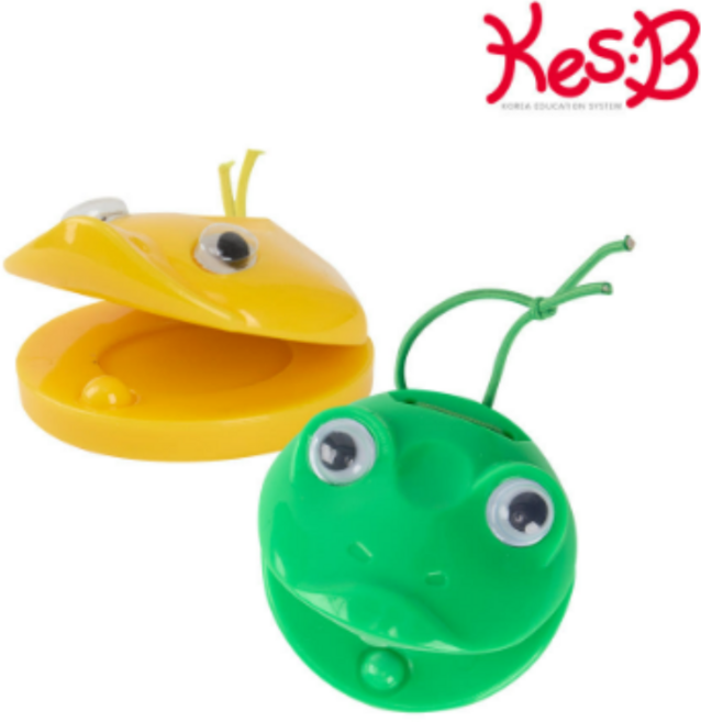 캐스비 맑은소리 동물캐스터네츠 2종 세트, 1세트, 오리 + 개구리