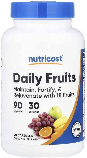 뉴트리코스트 데일리 후르츠 Nutricost Daily Fruits 90정 - 쿠팡