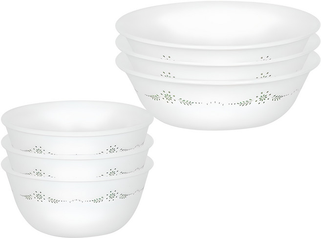 코렐 잉글리쉬가든 공기대접 세트, 혼합색상, 공기 3p + 대접 3p, 1세트