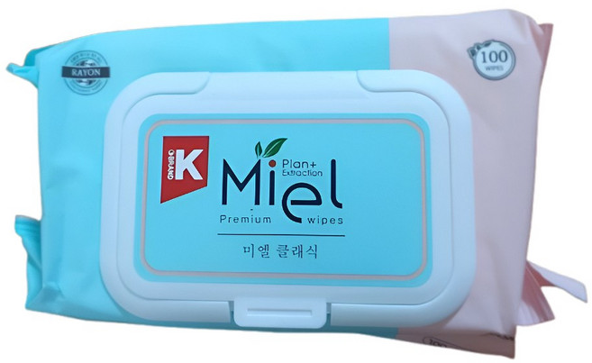 미엘 클래식 유아물티슈 캡형 50평량, 50g, 100개입, 20개