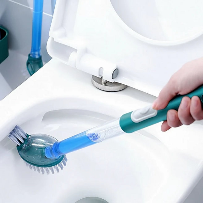 샵업 세제 자동 분사 욕실 청소도구 화장실 청소솔 변기솔 변기 청소솔, 1세트, 그린