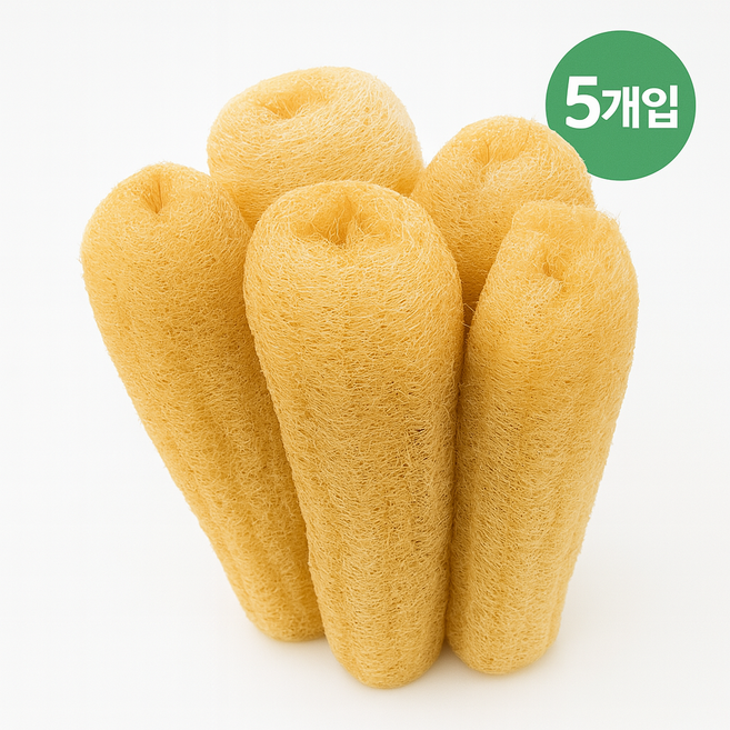 잘라쓰는 리얼 천연 수세미 루파 주방 설거지 친환경 진짜 5개 세트, 1세트
