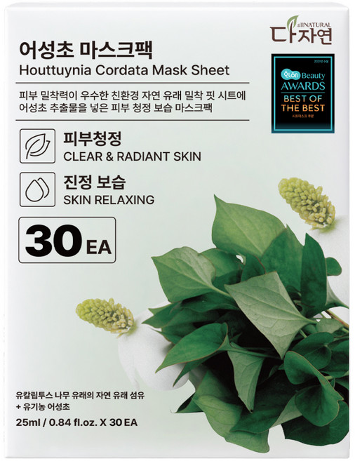 다자연 어성초 마스크팩, 30개입, 1개