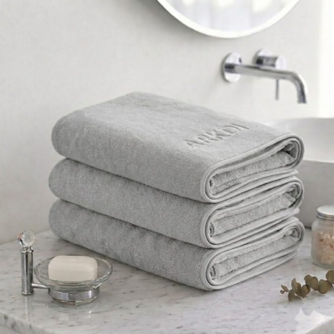 아크디 먼지없는 고급 바스타월 대형, 그레이, 1개