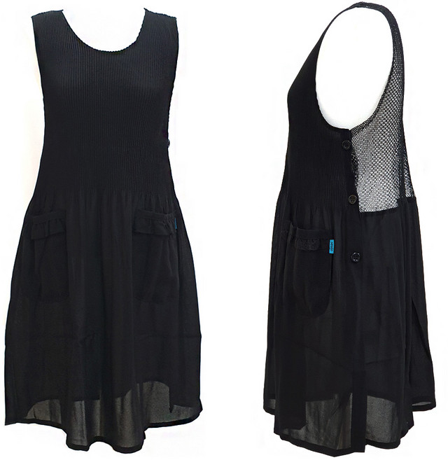 홈앨리스 망사 주름 앞치마 쉬폰 여름앞치마 까실이 원피스앞치마 빅사이즈 앞치마 플리츠 시원한 매쉬, 무지(블랙)-망사, 1개