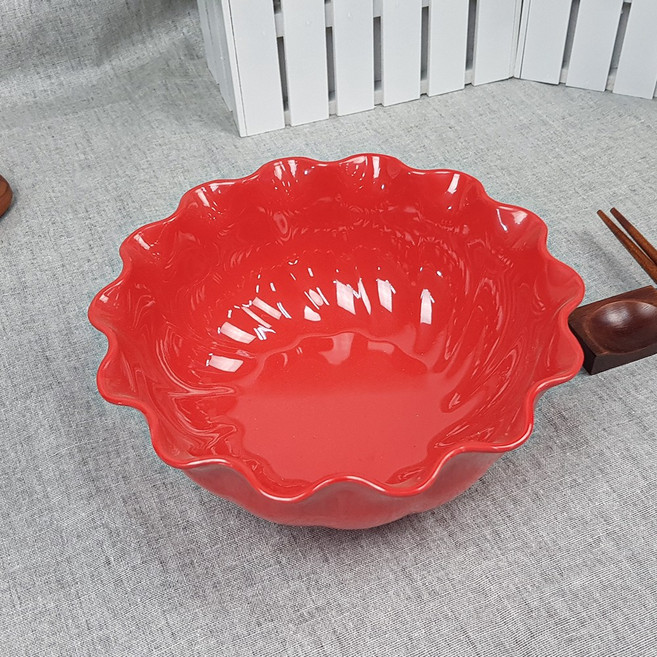 컬러 멜라민 딤플 깊은 쉘 볼 BB 황도 화채 대접 샐러드볼, 컬러멜라민 딤플깊은쉘볼대 G-4083, 흰색, 1개