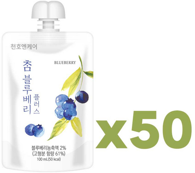 천호엔케어 참블루베리플러스 건강주스, 50팩, 100ml