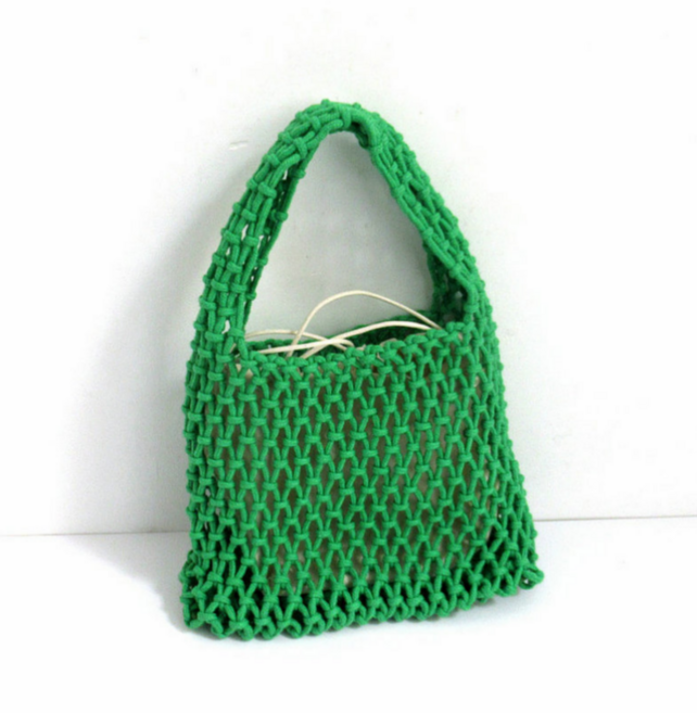 여름 미니 네트백 그물백 토트 손뜨개 그물 라탄 백 니트 가방