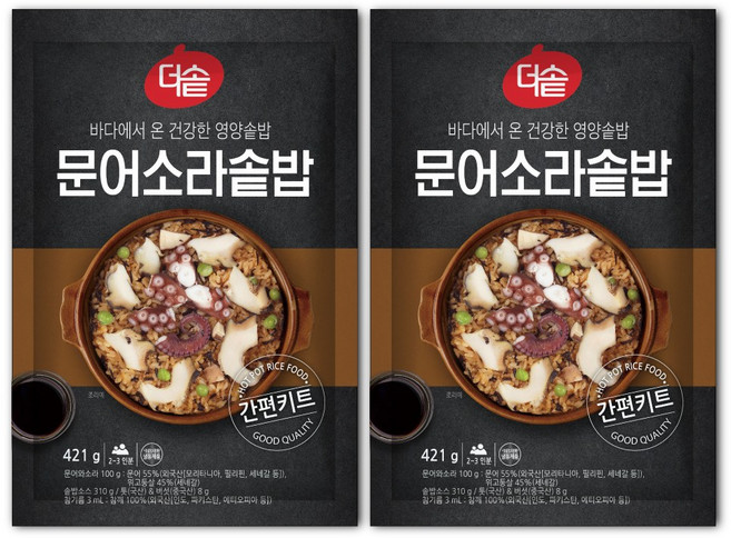 혼밥 보양식 쫄깃하고 감칠맛 나는 타우린 문어소라 솥밥 밀키트 421g 1+1 (2개), 2개