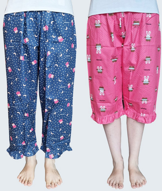 바른속옷 국산 여성 40수 특면 파자마 잠옷 바지 8부 9부