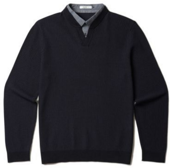 olzen 남성 셔츠 레이어드 스웨터ZBG1ER1203NV