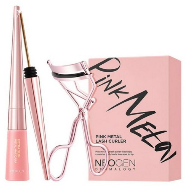네오젠 엑스트라 슬림 메탈 맥시 마스카라 블랙 6ml + 핑크 메탈 뷰러 듀오세트, BLACK, 1개