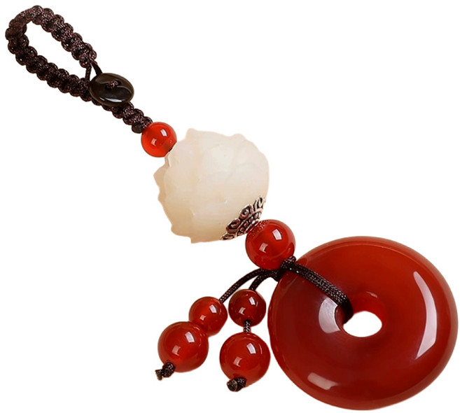 서온리 좋은 기운을 불러오는 디자인 가방 자동차 키링 행운 선물 열쇠고리, 1개, 레드