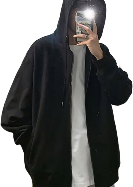 누아르브 간절기 후드집업 오버핏 루즈핏 데일리 후드 잠바