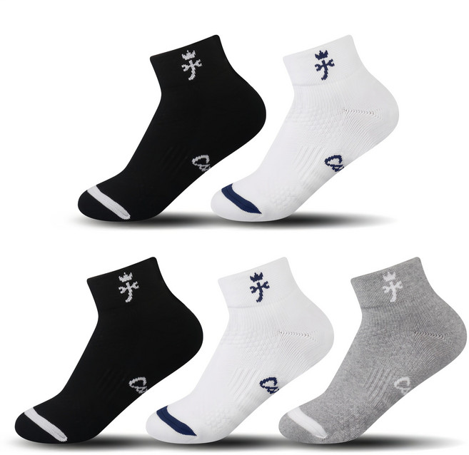 까스텔바작 단목 쿠션 압박양말 CSW-05, 그레이+블랙+화이트, 5개