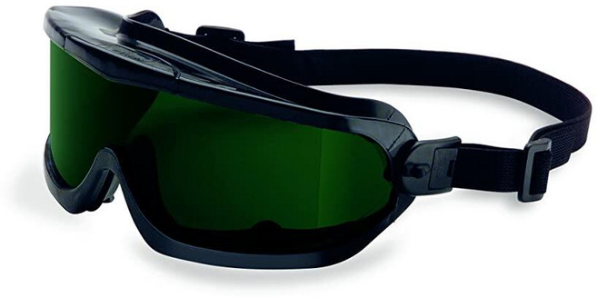 Honeywell Uvex by 11250850 V-Maxx 안전 고글 간접 통풍구 신축성 있는 헤드밴드 IR/PC 쉐이드 5.0 렌즈 긁힘 방지 하드코트 그린 2244