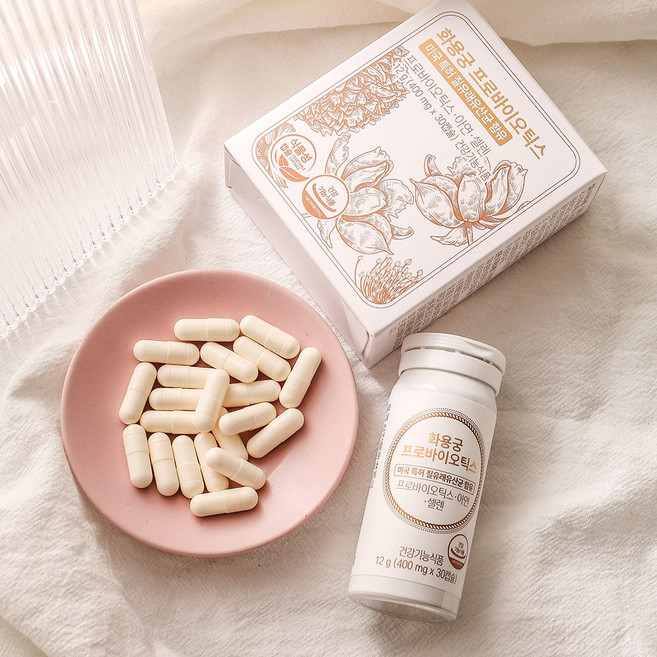 화용궁 프로바이오틱스 미국특허 질유래유산균 함유 아연셀렌 400mg 30캡슐, 1개, 30정