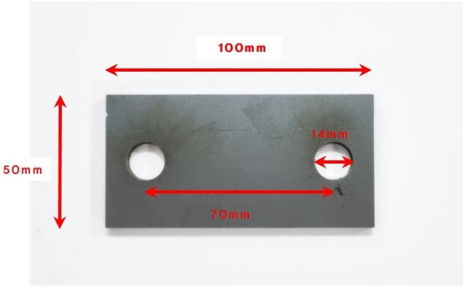 베이스판 2홀 앙카판 레이저가공, 1개, 6T 50X100