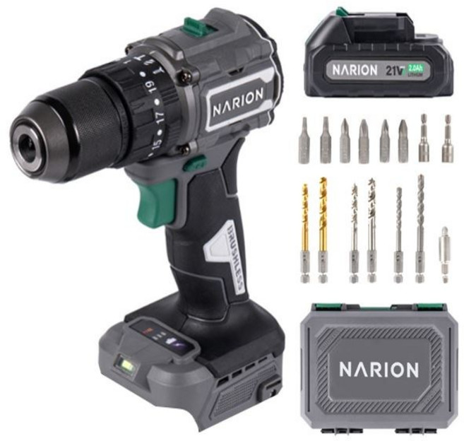나리온 21V 해머 전동 드릴 K602 ] NARION 프리미엄 K 시리즈 충전 무선 공구 비트 세트 가정용 21볼트, 1세트, 본품 + 배터리1개