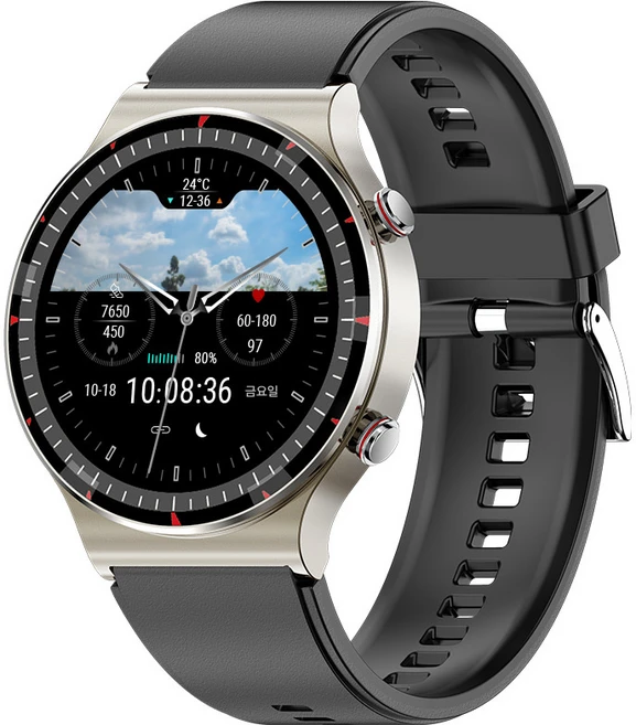 G08 스마트워치 메디컬 ECGPPG 심전도 심박수 혈압 산소 심박수 체온 HRV 로렌츠 선물, 실버 접착제 - 쿠팡