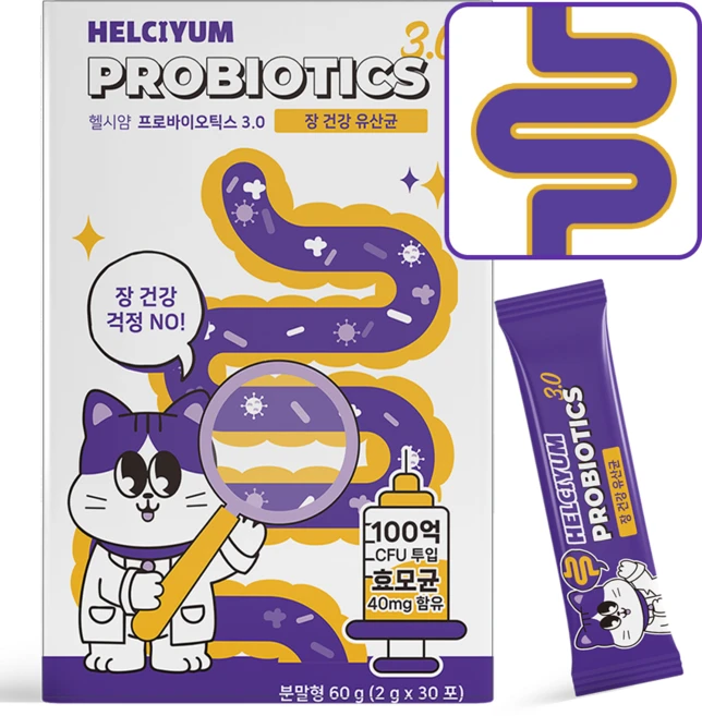 헬시얌 강아지 유산균 구토 설사 변비 구강 구취 장건강 소화기능개선 면연력, 30회분, 장건강/유산균, 1개 - 쿠팡