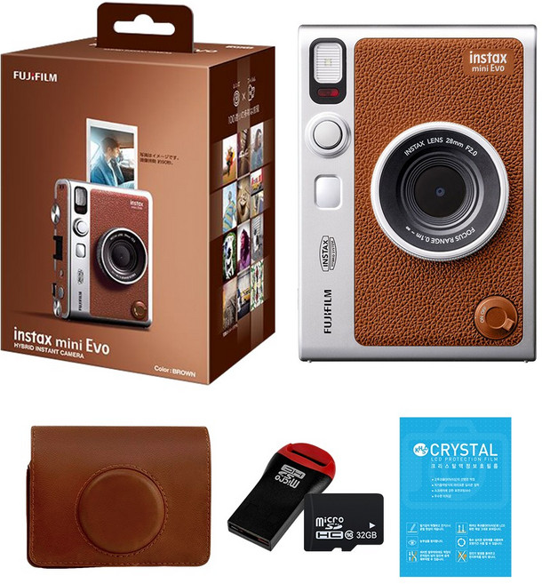인스탁스 미니 에보 Evo 케이스 패키지, 브라운/브라운, 1세트, instax mini evo