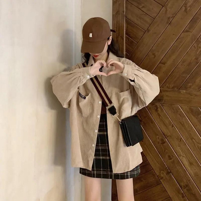 드마엘 오버핏 캔버니 코듀로이 간절기 셔츠남방