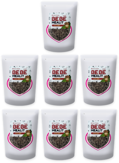 베베밀릿 동결건조 트릿 강아지&고양이 공용 원재료100%(국내 HACCP 시설 생산), 7개, 60g, 소고기100%