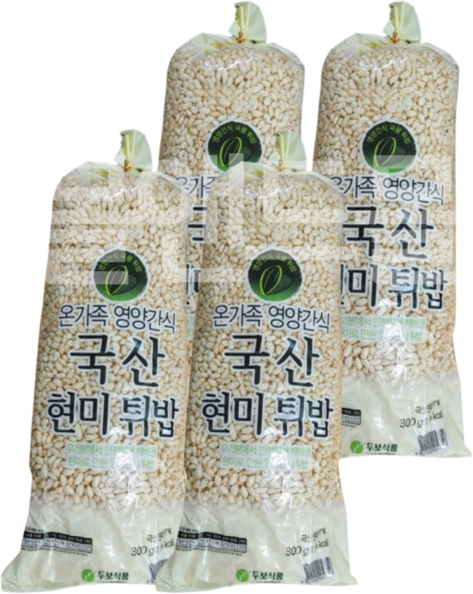 국산 현미 튀밥, 4개, 300g