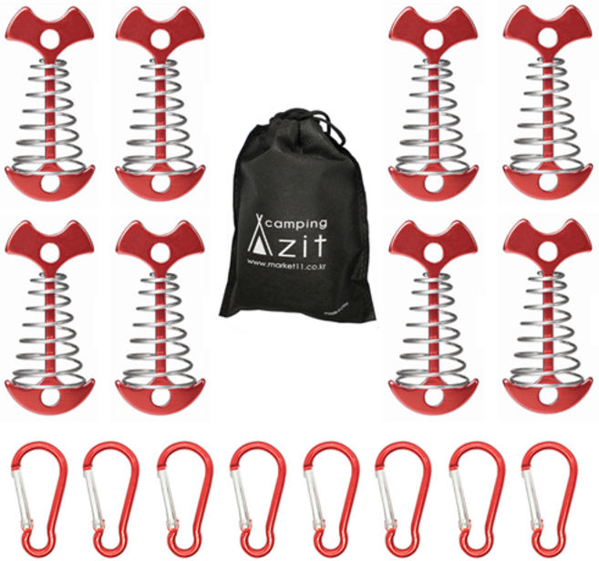 감성 캠핑 롱타입 스프링 오징어 데크팩 8P 세트, 1개