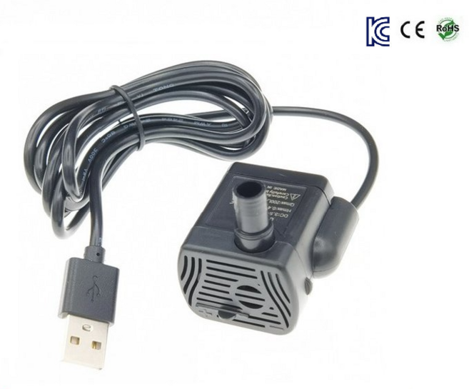 미니 양수기 수중펌프 조절형 무소음 소형 수중모터 워터펌프 어항 수족관 청소 고양이물 분수 음수대 교체용 수경 재배 Angte USB-1020, 1개, 3W