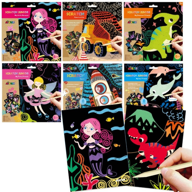 德國Avenir Kids趣味刮畫入門 兒童 畫畫 美勞, 精靈夥伴, 1組