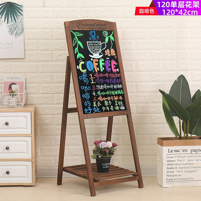 블랙보드 안내판 메뉴판 카페칠판입간판 스탠드 가게앞 흑칠판 가나 칠판메뉴판 0.7m 안내, 1 2m 높이 홑겹 꽃꽂이 펜슬 증정