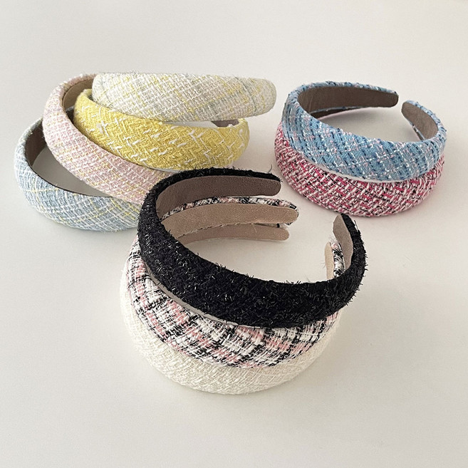 트위드 헤어밴드 얇은 머리띠