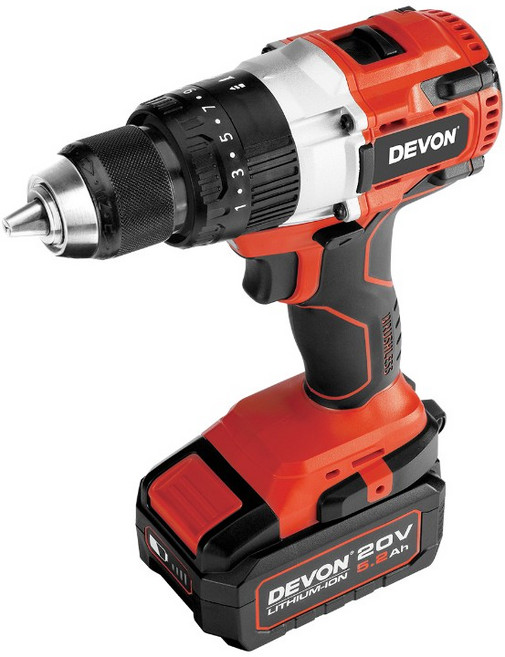 大有 DEVON 5283-Li-20TSI 震動電鑽 120牛頓米 三用鑽孔工具 20V, 1個, 主機+電池*2+充電器*1