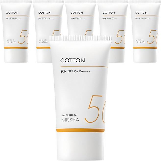 미샤 올 어라운드 세이프 블록 코튼선크림 SPF50+ PA++++, 50ml, 6개