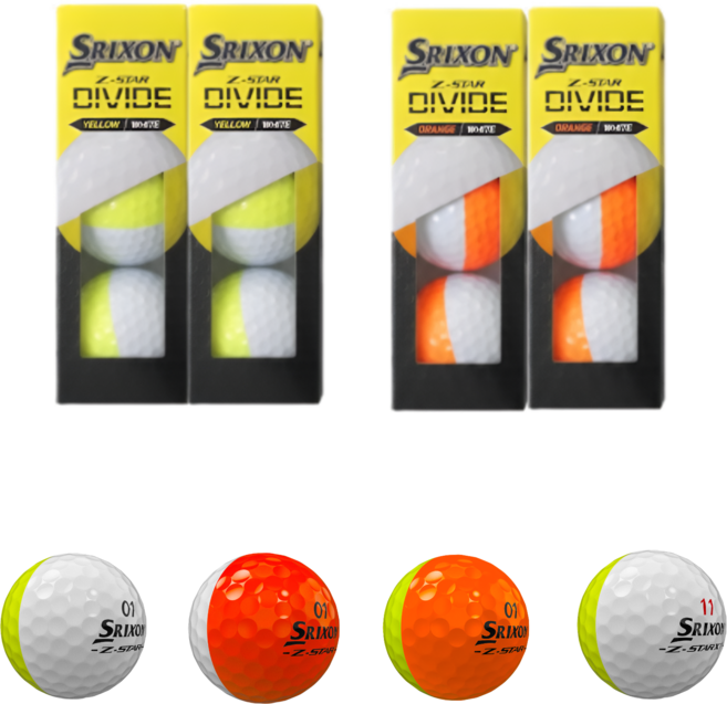 [정품] 25년 스릭슨 지스타9 디바이드 6구세트 우레탄 골프공 Z-STAR XV 3피스, 지스타 디바이드 옐로우오렌지 6구